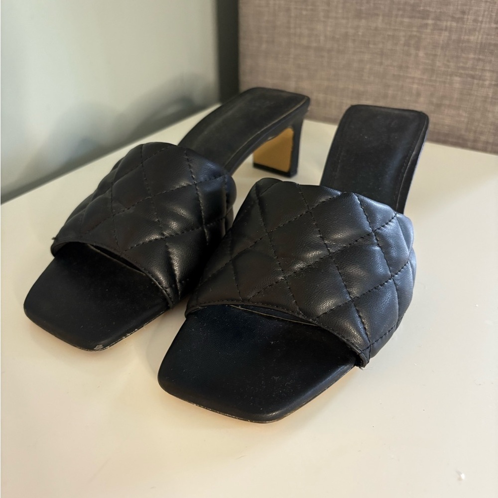 H&M Black Quilted Women's Heeled Sandals - Picture 5 of 9